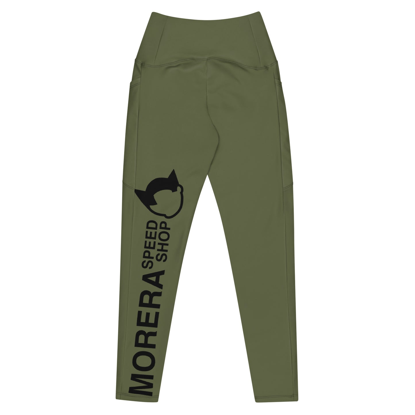 Olive Leggings with pockets - moreraspeedshop jdm streetwear  